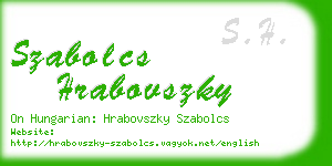 szabolcs hrabovszky business card